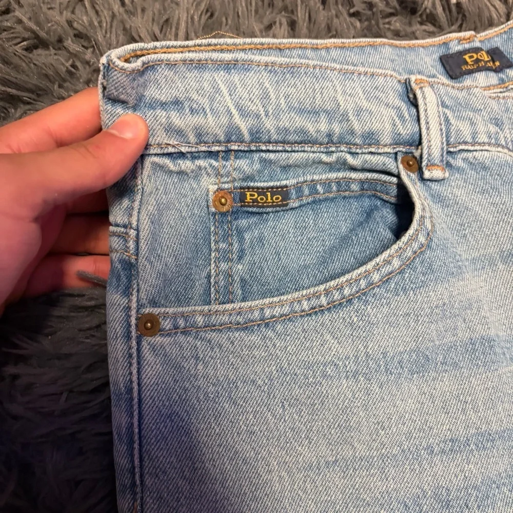 Polo Ralph Lauren flare wide leg light blue bohemian boho blue jeans size 34